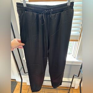 Black satin Socialite (Nordstrom) joggers